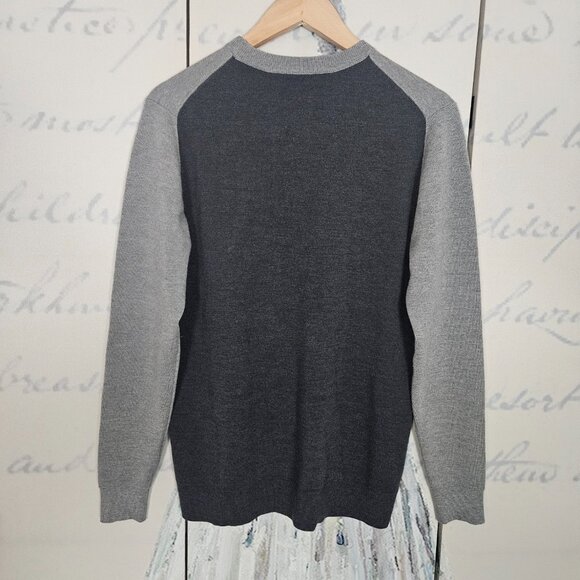Edun Sweater Men's Merino Wool Size Small Crew Neck Gray Pullover Jumper - Picture 3 of 6